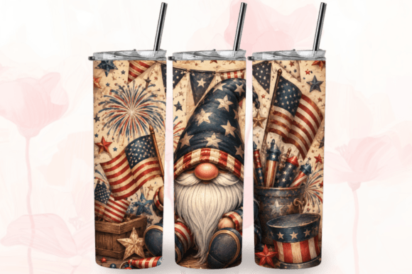 Download 4th of July Gnome 20oz Tumbler Wraps PNG - Premium Bundle