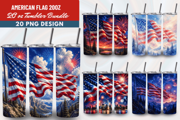 Download American Flag 20oz Tumbler Wrap Bundle - Premium Resources