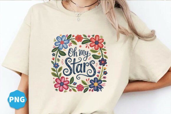 Download Floral 4th of July Png, Oh My Stars Png - Stars Collection