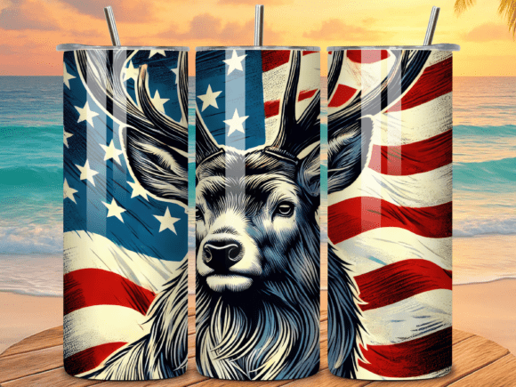 Download Patriotic Deer Sublimation Tumbler Wraps - Sublimation tumbler wraps Collection