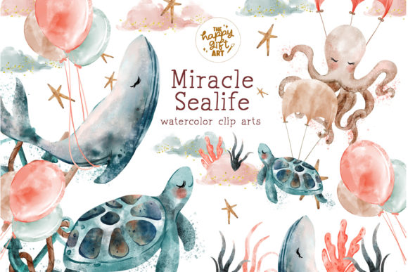Download Miracle Sealife Watercolor Clipart - Miracle Collection